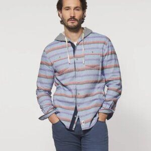 Johnnie-O SurfFlannel Shirt Melton Malibu Button-Down Shacket Hoodie Men’s SM